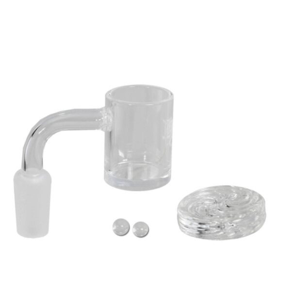 Black Leaf Quartz Banger met Spinner Cap & Terp Pearls